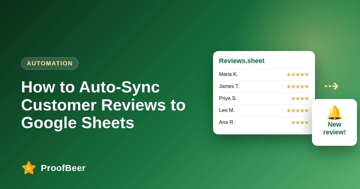 Auto-Sync Customer Reviews to Google Sheets