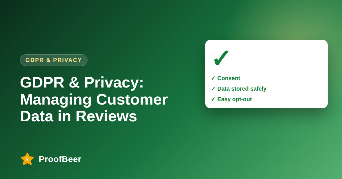 GDPR & Privacy for Customer Reviews